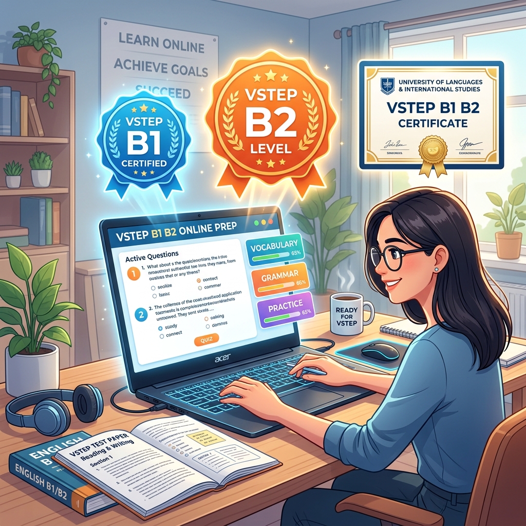 Bí Quyết Luyện Thi VSTEP B1 B2 Online Miễn Phí Đạt Kết Quả Cao